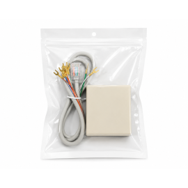 RJ31X JACK  + 2' (2 foot, 2 feet, 2 ft) SILVER SATIN WITH RJ45 PLUG ONE END AND 8 LEADS W/ SPADES OTHER END