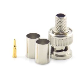 BNC PLUG CRIMP RG58,59 PVC RG59 PLENUM 50 OHM 3pc 10 PK