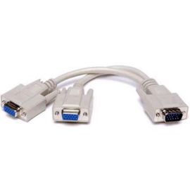 HD15 (1) Male to (2) HD15 Female Y cable 