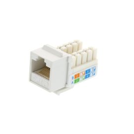 CAT6 Keystone Jack Punchdown 90 degrees, White, Bulk