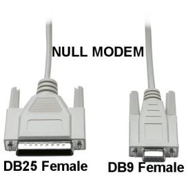 DB9 F to DB25 F Null Modem Cable 6ft