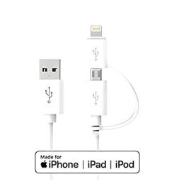 CABLE USB TO LIGHTNING AND MICRO USB 6'