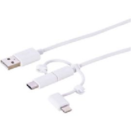 USB TO LIGHTNING, MICRO AND USB-C MFI CERTIFIED 6 Feet