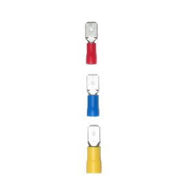 Vinyl ins.male quick disconnect 12-10awg .250w, 4pack