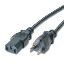 6' POWER CORD 18 AWG BLACK UL/CSA