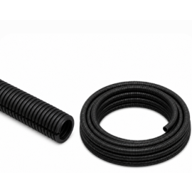 SPLIT LOOM 3/8" (8 inches, 8 inch, 8 in) BLACK 12' (12 foot, 12 feet, 12 ft)