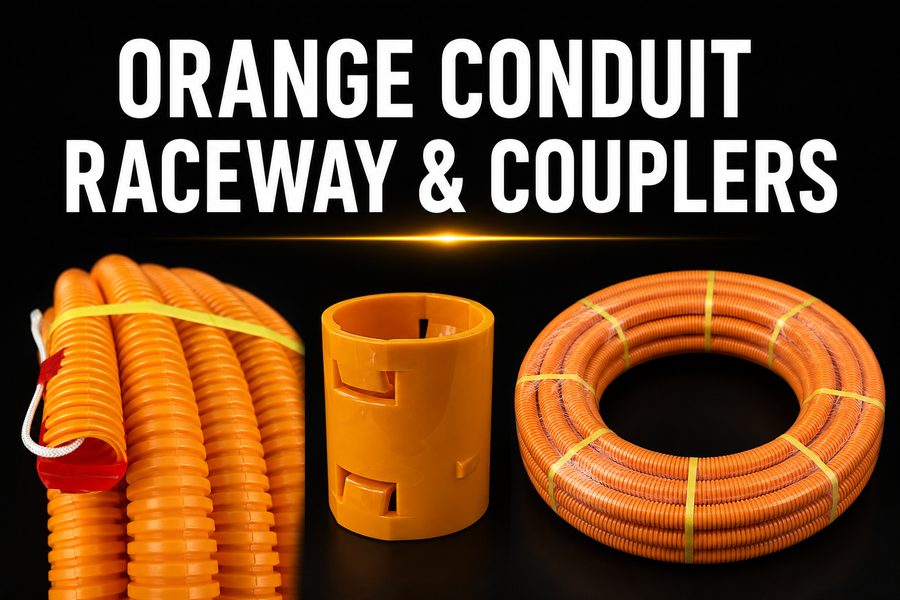 Orange Conduit Raceway and Couplers