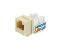 CAT6 Keystone Jack Punchdown 90 degrees, Ivory, Bulk