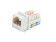 CAT6 Keystone Jack Punchdown 90 degrees, White, Bulk